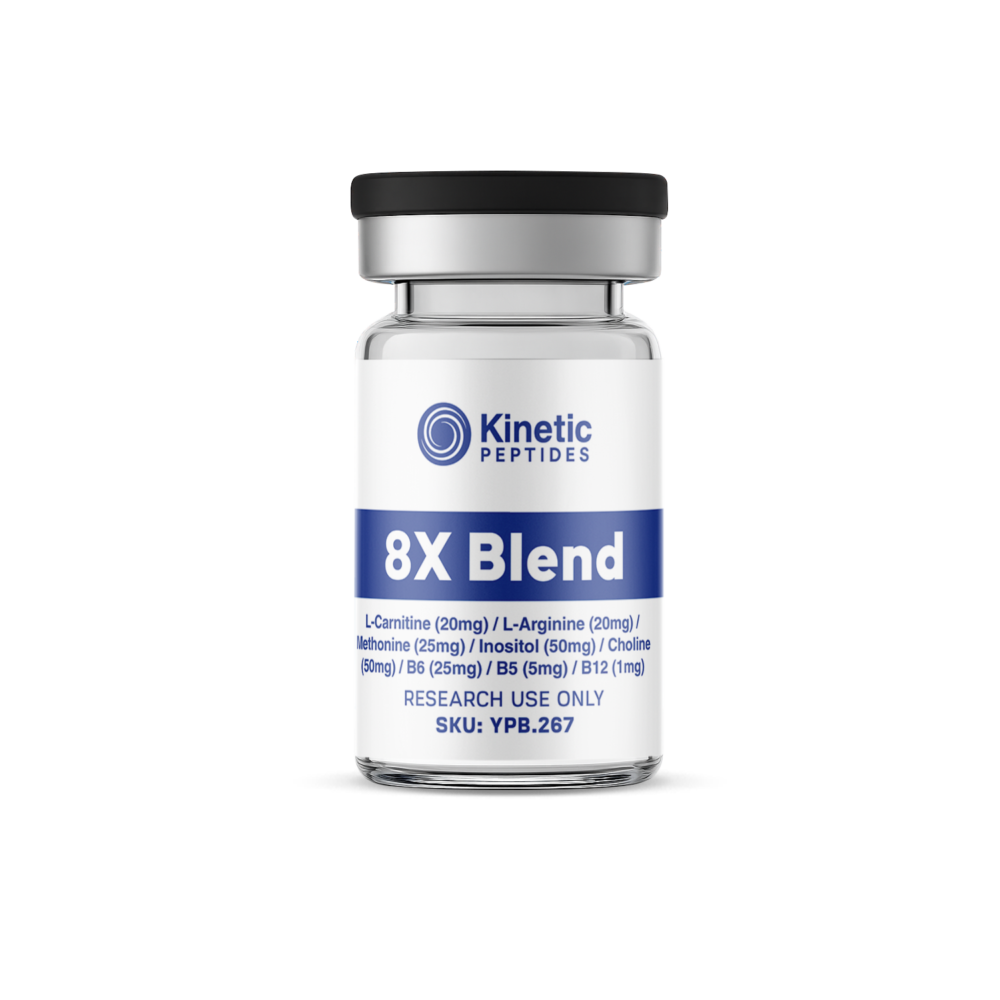 8X Blend L-Carnitine (20mg) / L-Arginine (20mg) / Methonine (25mg) / Inositol (50mg) / Choline (50mg) / B6 (25mg) / B5 (5mg) / B12 (1mg)